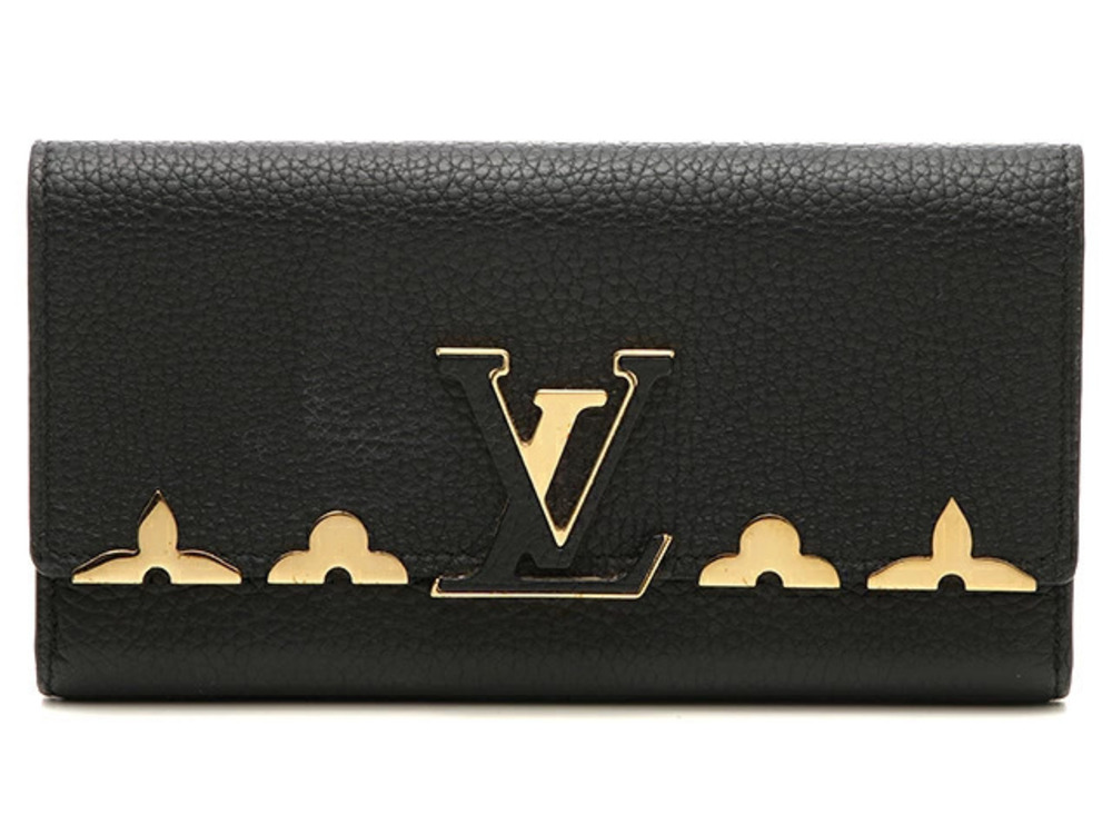 LOUIS VUITTON Portefeuille Capucines Taurillon Leather Black I